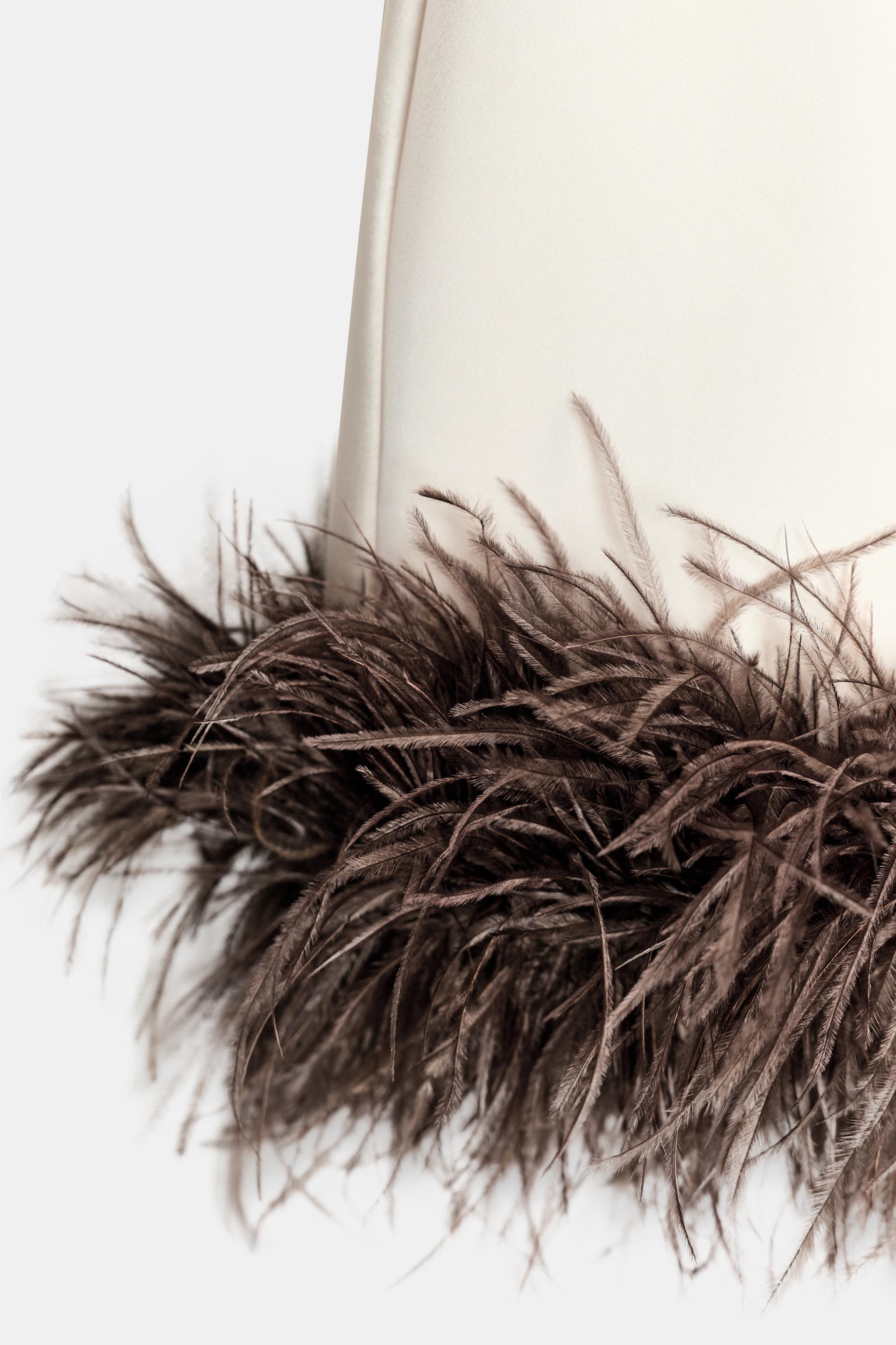 FEATHER SATIN EFFECT DRESS